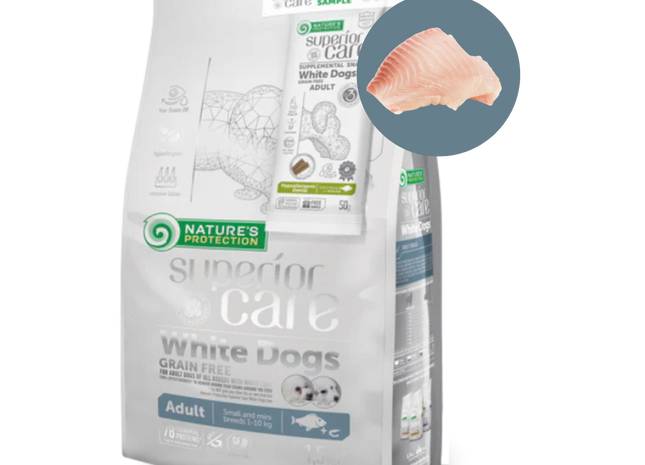 Briketi za bele pse – Bela riba (mini & male pasme, odrasli psi)