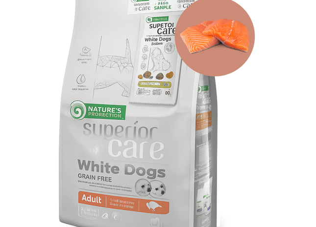 Briketi za belo dlako – Losos (mini & male pasme, odrasli psi)