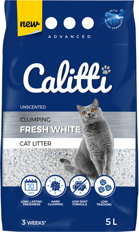 Calitti fresh white - pesek za mačje stranišče