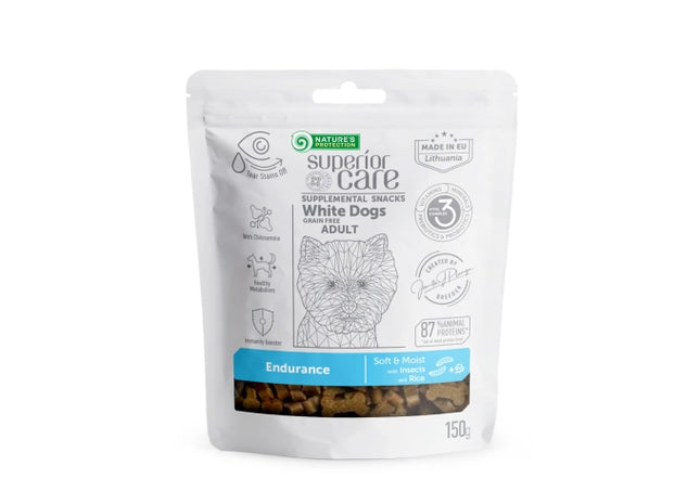 Nature’s protection – Dopolnilni prigrizki za belo dlako – Bela riba (odrasli mini in mali psi)